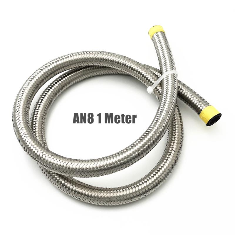 AN4-AN12 Stainless Steel Universal 1 Meter Oil Hose Pipe Braided Fuel Line Turbo Oil Cooler Hose