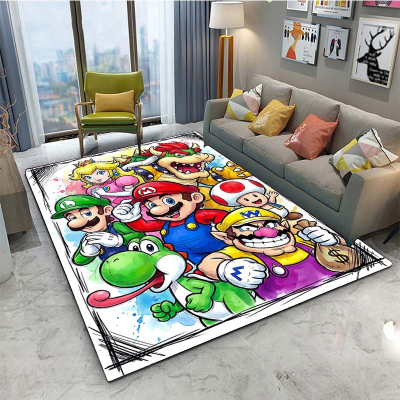 Anime CARTOON-M-MA-RIO-GAME UnSlip Rug for Living Room,Bedroom,Playroom,Kitchen,Door,Prayer Floor Mat Decor Carpet Gift Alfombra