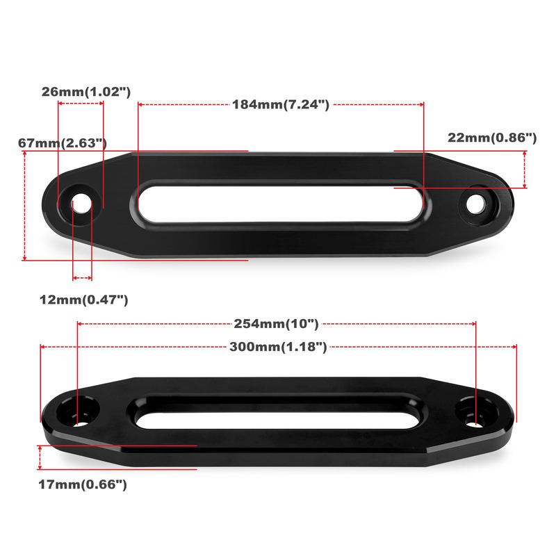 Corde de Treuil Universelle en Synthétique 8000-15000 LBS, Guide-câble en Aluminium de 10 Pouces (254 MM) pour SUV, ATV, UTV, Guide-câble