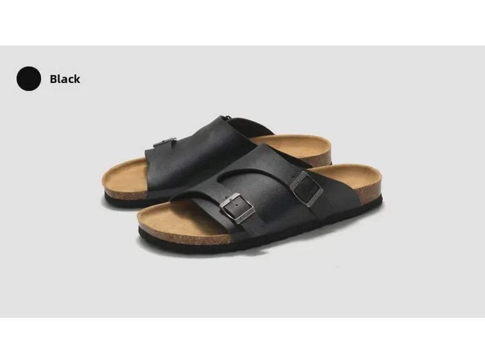 Ruizu Cork Sandals: Unisex Summer Beach Slippers for Couples and Students