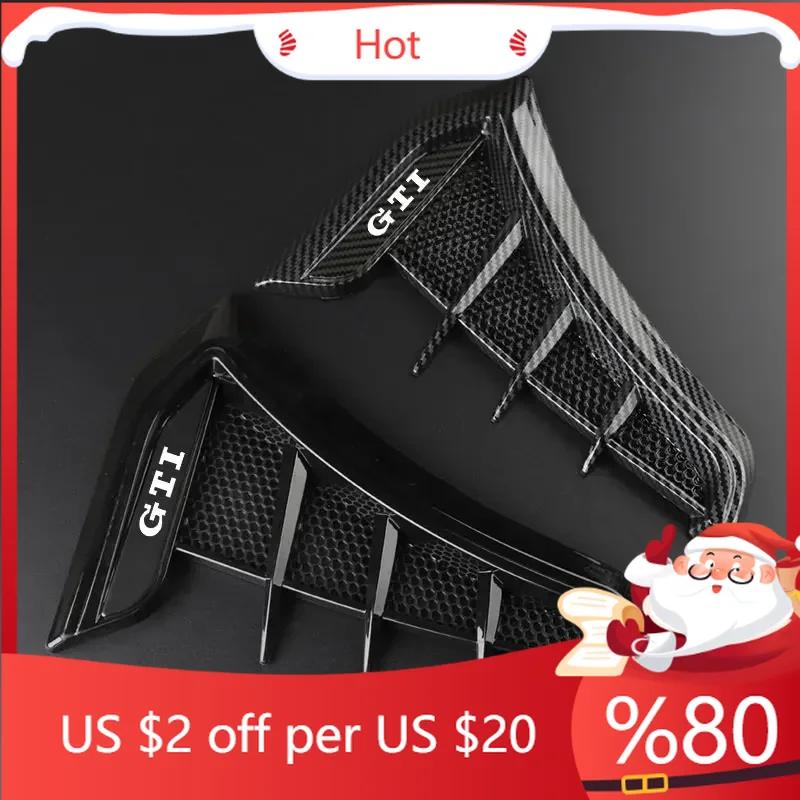 2026 Nou Pentru VW VOLKSWAGEN Negru Carbon Grile de Ventilație Laterale pentru Aripa Mașinii Orificiu de Admisie Flux de Aer Autocolant Capac Pentru Golf GTI 4 5 6 7 MK4