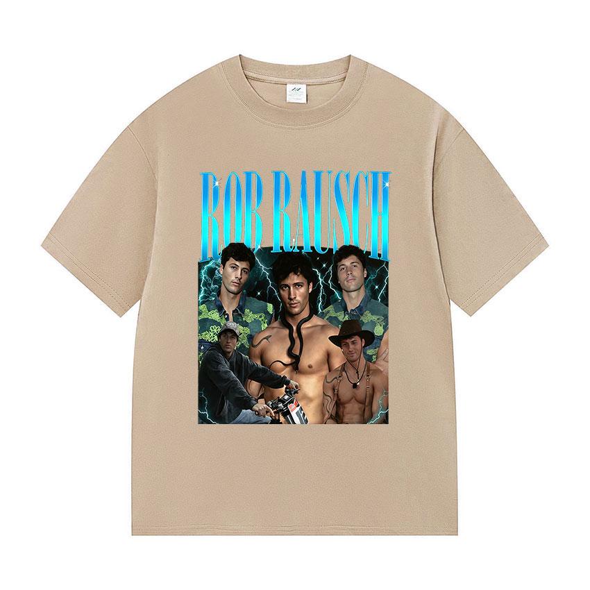 Classic Rob Rausch Graphic T Shirt Mens Vintage Fashion Cotton Short Sleeve Tshirts Unisex High Quality Loose Clothing Tshirt