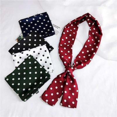 Double-Sided Polka Dot Silk Scarf for Women - Versatile Accessory for Spring, Summer, and Autumn