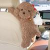 Cute Cartoon Teddy Dog Plush Hanging Tissue Box For Car Home Use