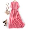 2026 Summer Ethnic Ramie Slim-Fit Long Dress - Women's Waist-Cinching, High-End Style