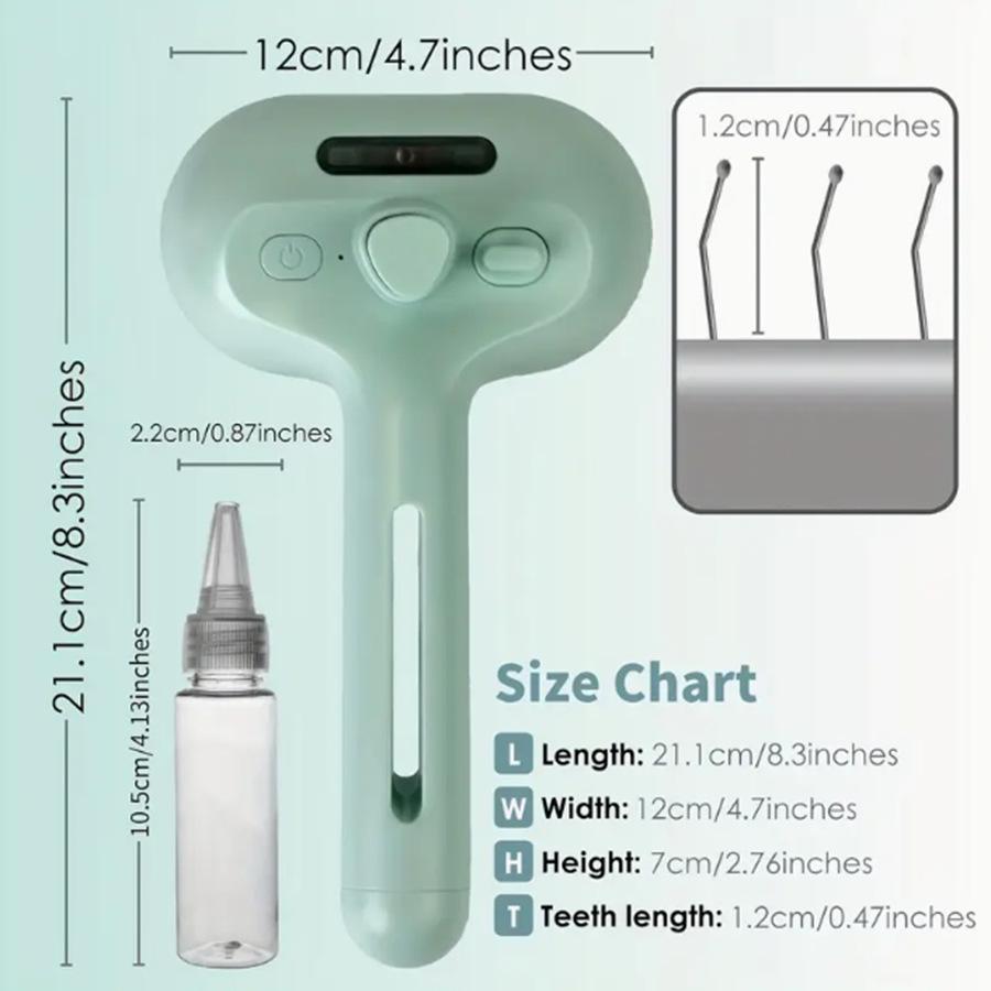 Pet Dematting Pin Comb & Massage Brush with Detangling Spray