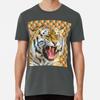 Roaring Tiger with Retro Background   S To 5XL Made In the AU/USA T-Shirt