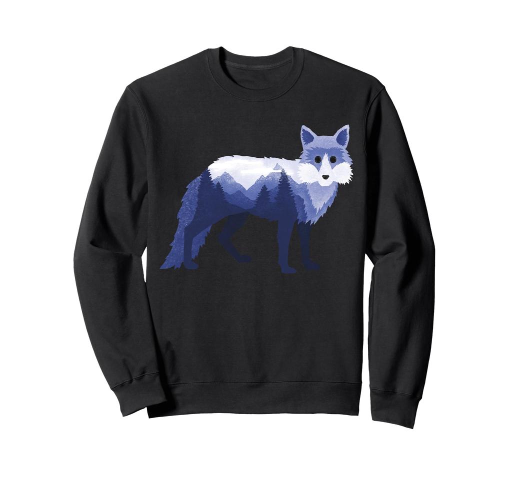 Fox Vixen Double Exposure Surreal Wildlife Native Animals Sweatshirt