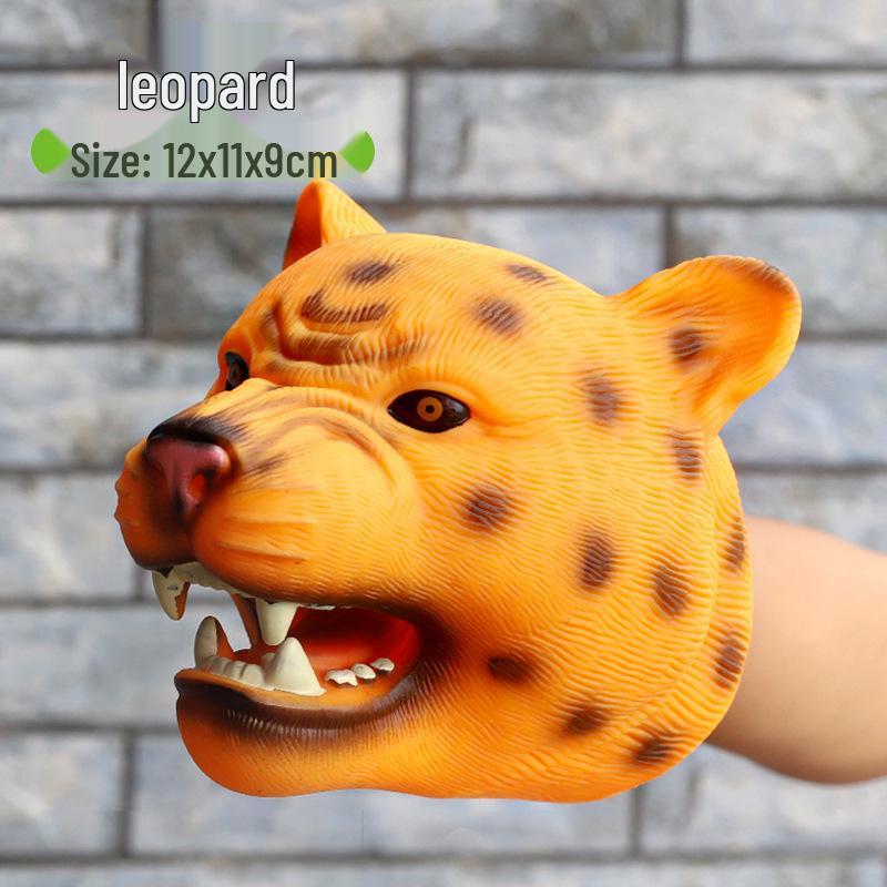Dinosaur Hand Puppet Gloves - Soft Rubber Triceratops & T. Rex Simulation Toys for Kids