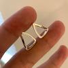 925 Silver Geometry Earrings For Women Piercing Wedding Luxury Quality Chrome Elegant Jewelry Trend Money 925