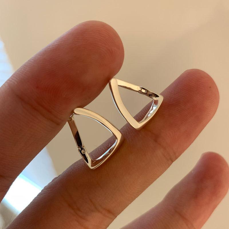 925 Silver Geometry Earrings For Women Piercing Wedding Luxury Quality Chrome Elegant Jewelry Trend Money 925
