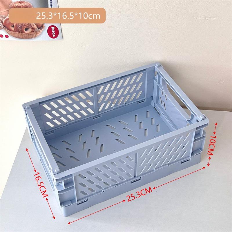 Collapsible Storage Box Plastic Storage Plastic Storages Box Cosmetic Organizer Desktop Plastic Baskets With Handle Bathroom Box