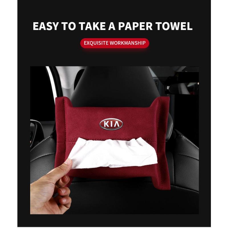 1Pcs 2025 Fashion New Car Tissue Box Holder Sun Visor Seat Back Car Accessories For KIA Sportage Ceed Sorento Cerato Optima Picanto Rio Soul K3 K5