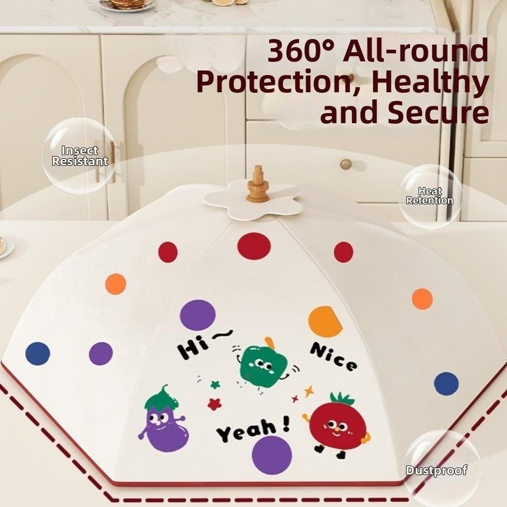 Umbrella Style Vegetable Cover Aluminum Foil Insulation Cover Reusable Dust Cover  Kitchen
