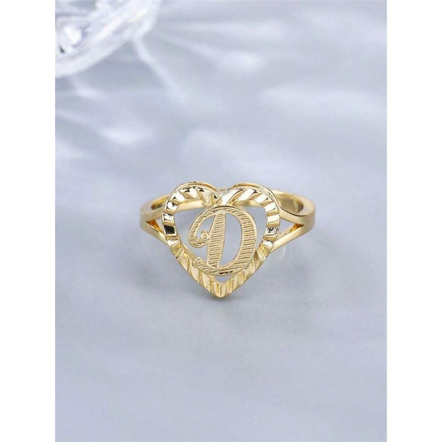 1pc Vintage Hollow 26 Letter Adjustable Ring Fashionable Casual Couple Accessory