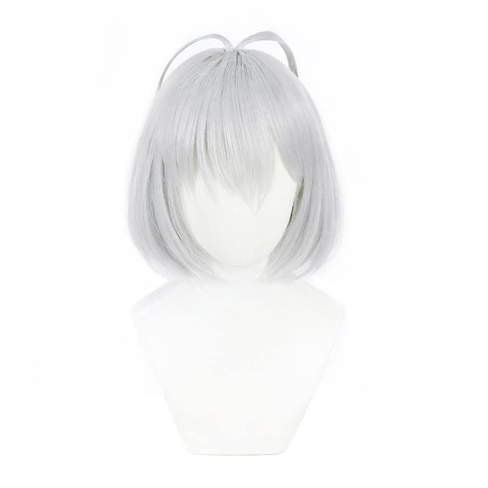 Cosplay Short Perfect for Parties and Includes 3 Bonus a Dedicated and a Memo Heat-resistant Wig, "Second Castle" Silver, Hair, Disguises. Items Net,