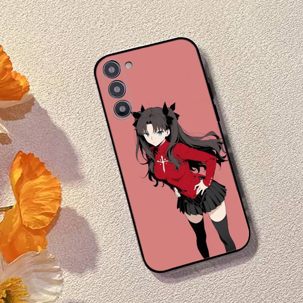 Game F-Fate Tohsaka Rin Saber Phone Case Black Silicone Soft For Samsung Galaxy A73,A72,A71,A70,A53,A52,A51