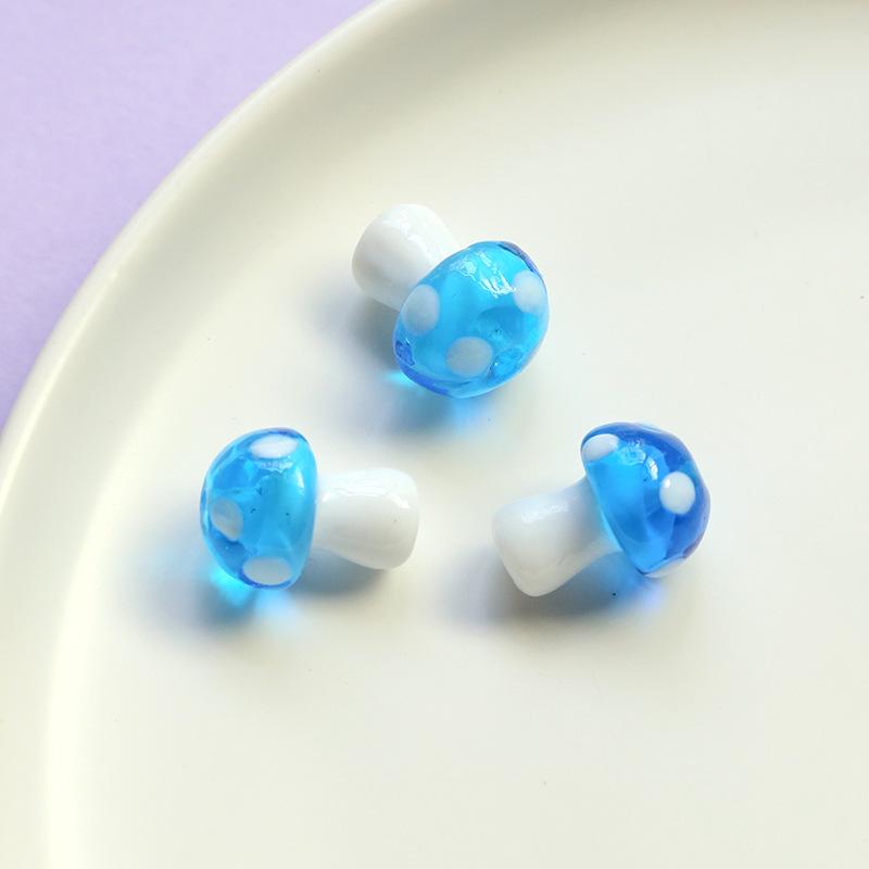 Colorful Cartoon Mushroom Glass Bead Pendants for DIY Jewelry Making - Earrings, Necklaces, and Accessories