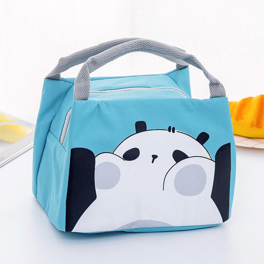 Cute Cartoon Printing Waterproof Insulation Oxford Lunch Bag with Handle for Outsoor Student