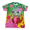 Maglietta Festival Songkran Thailandia da Uomo Stampa Elefante Birra Chang Manica Corta Asciugatura Rapida Top Casual per Celebrazione Songkran