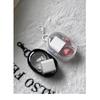 2026Black PVC Round Transparent Cosmetic Bag Jewelry Storage Bag Portable Data Cable Earphone Coin Charger Storage Bag Brand New