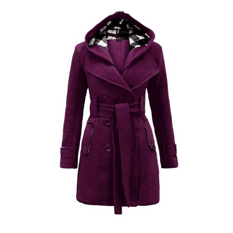 Elegante Cappotto da Donna Giacca Lunga Calda Capospalla Invernale con Design Parka con Cappuccio