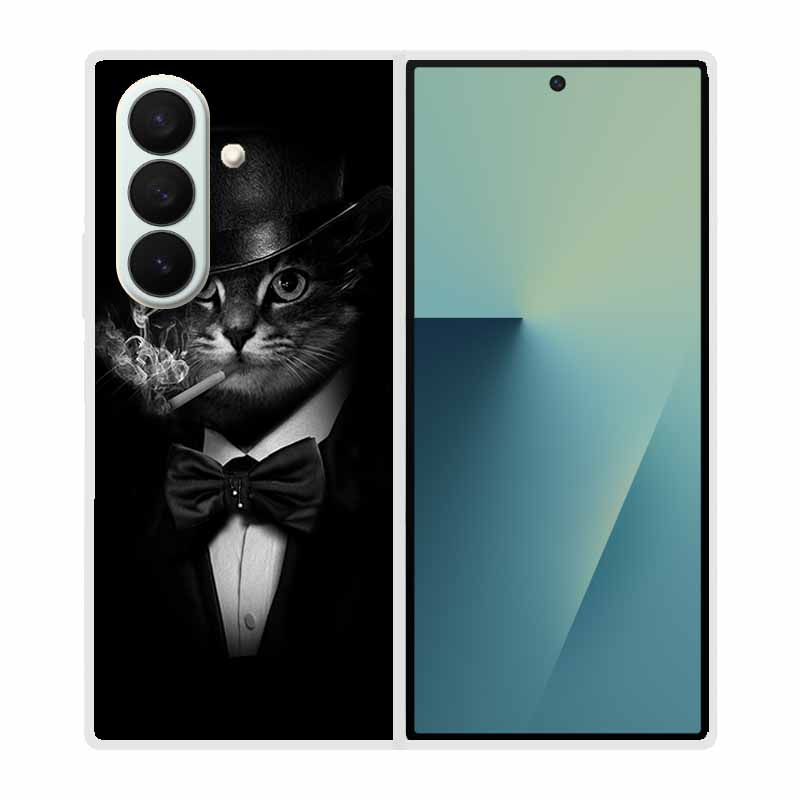 Coque For SAMSUNG Fold 7 5G Cases Animal Marble Clear Hard Phone Funda for Galaxy Z Fold7 5G Back Cover Zfold7 Transparent Shell