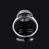 Nasiya Elegant Simple Oval Blue Sandstone Rings Women Girls  CopperFashion Jewelry Anniversary Engagement Party Gift