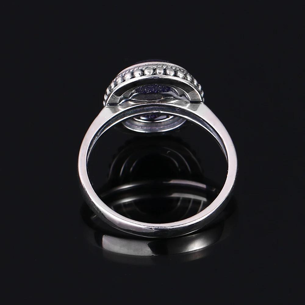 Nasiya Elegant Simple Oval Blue Sandstone Rings Women Girls CopperFashion Jewelry Anniversary Engagement Party Gift