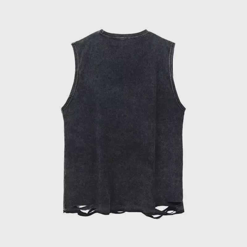 Trendy herreermløs hiphop-vest: Moderne High Street-mote