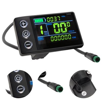 24V/36V/48V Electric Bicycle Meter LCD Display Ebike Control Panel Waterproof Electric Scooter Display Meter for Outdoor Cycling