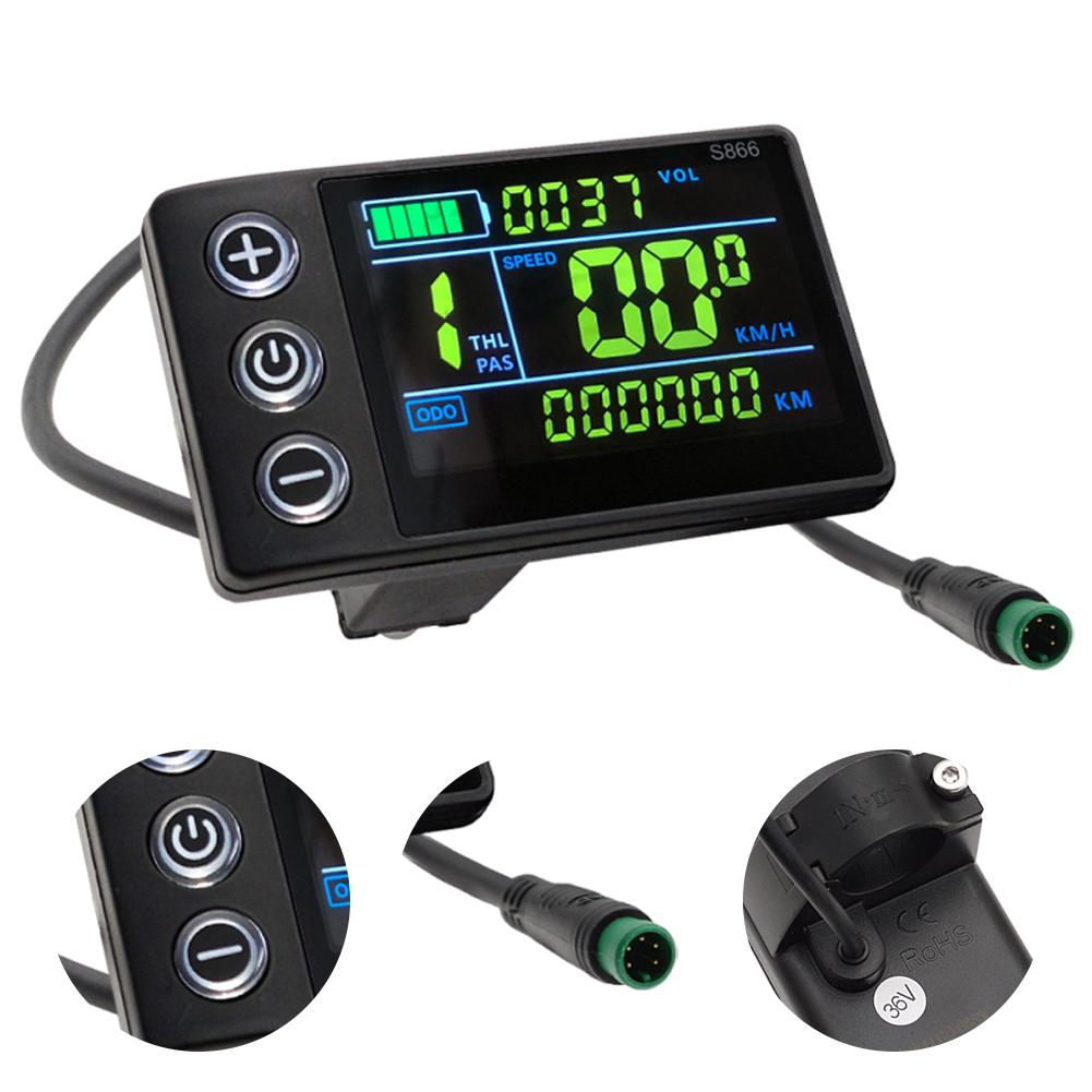 24V/36V/48V Electric Bicycle Meter LCD Display Ebike Control Panel Waterproof Electric Scooter Display Meter for Outdoor Cycling