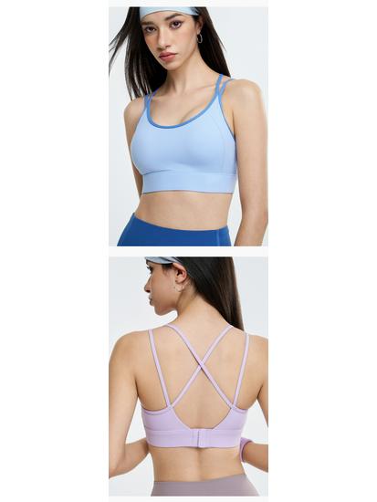 Women's Shockproof Sports Bra - Stylish Back Yoga Vest with Fixed Cup for Pilates and Fitness