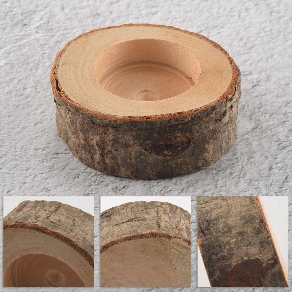 Easy Use 12Pcs Wooden Candle Holder,Votive Tealight Holder For Wedding Party For Table,Halloween Christmas Party Home Decor
