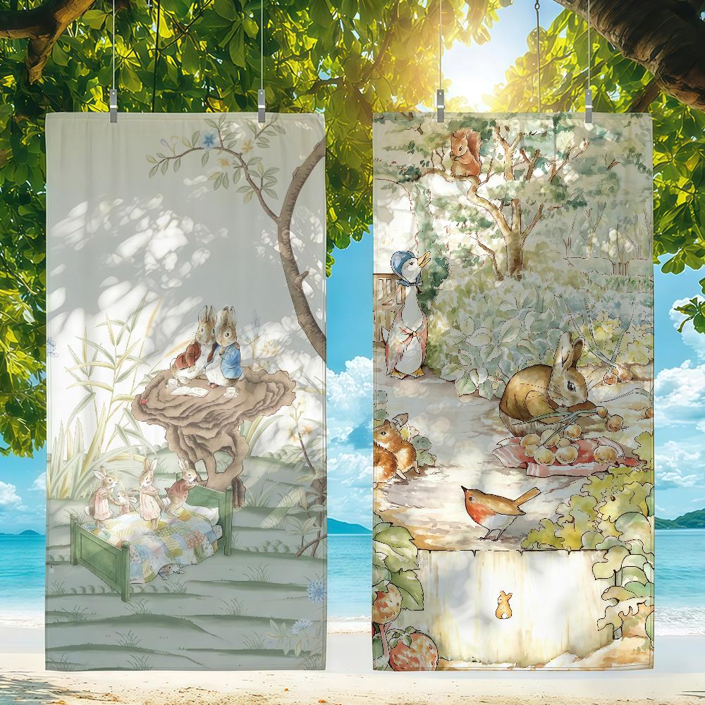 P-Peter Rabbit Towel Beach Towel Travel Lightweight Skin Friendly For Pool Beach Camping Cruise Summer