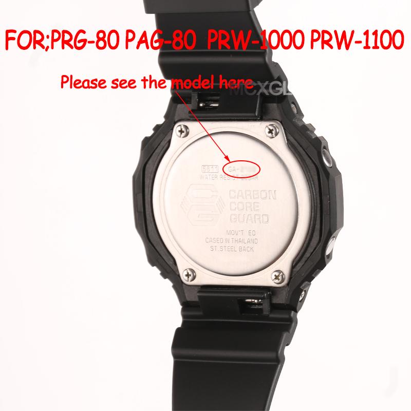Men's Silicone Watch Strap Replacement Fit for Casio PRG-80 PAG-80 PRW-1000 PRW-1100 Rubber Watch Bands Wristband Bracelet
