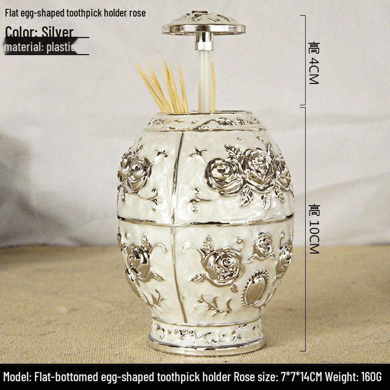 Металлический держатель для зубочисток в форме яйца из розового золота - Креативный домашний декор