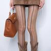 Super bright silver polka dot stockings pantyhose luxury personality thin through jk socks women spring and summer leggings black silk women