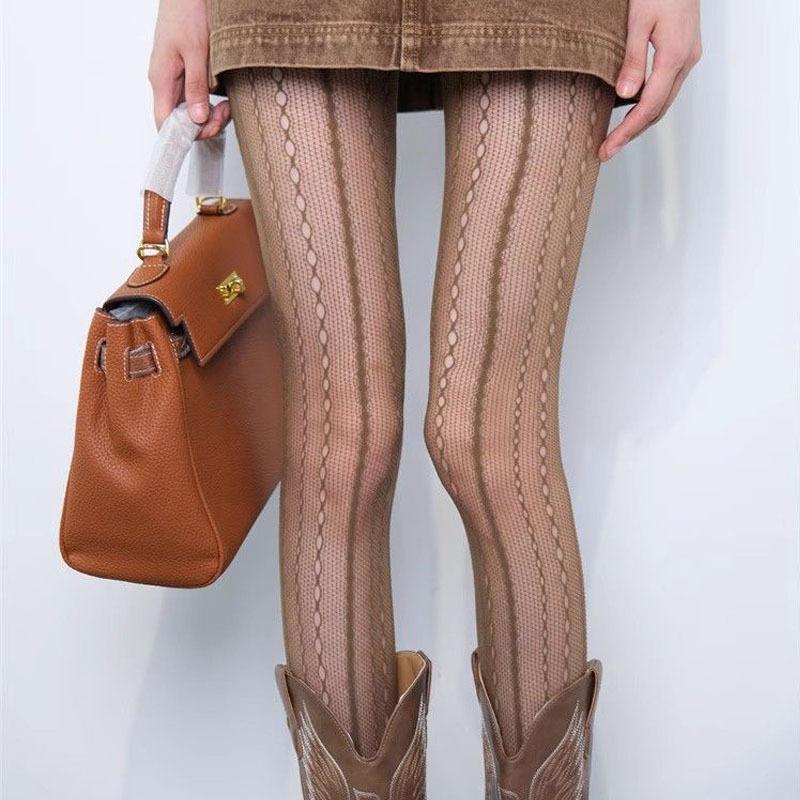 Super bright silver polka dot stockings pantyhose luxury personality thin through jk socks women spring and summer leggings black silk women