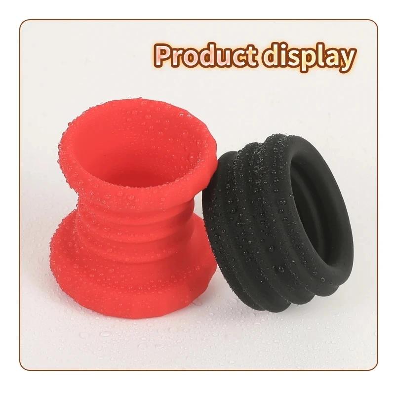 Removable Silicone Penis Ring Time Lock Cock Lasting Erection Extender Scrotal Testis Restriction Sex Chastity Toys For Male 18