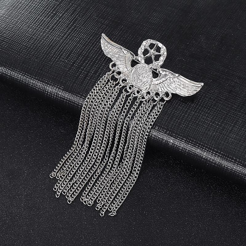 Crown Gold Silver Tassel Brooches For Women Men Pin Party Casual Lapel Pins Accessory Gift Suit Tassel Brooches Jewelry