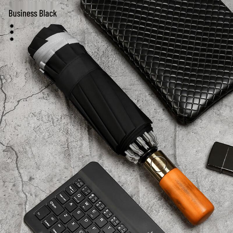 Nanqiao Vintage Wooden Handle Reverse Automatic Umbrella