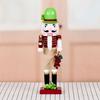 Solid Wood Nutcrackers Figure 36CM Tall For Holiday Wine Decors Christmas Tabletop Shelf Display And Collectible Art