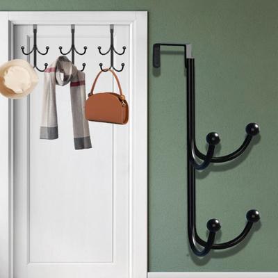 Yousheng Metal Double Layer Hook No Door Damage Easy Installation Hanging Christmas Wreaths Clothes Multi-purpose Hanger Hook