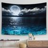 Dreamy Forest Night Scene Aurora Print Pattern Tapestry Home Living Room Bedroom Wall Decor Background Cloth Tapestry