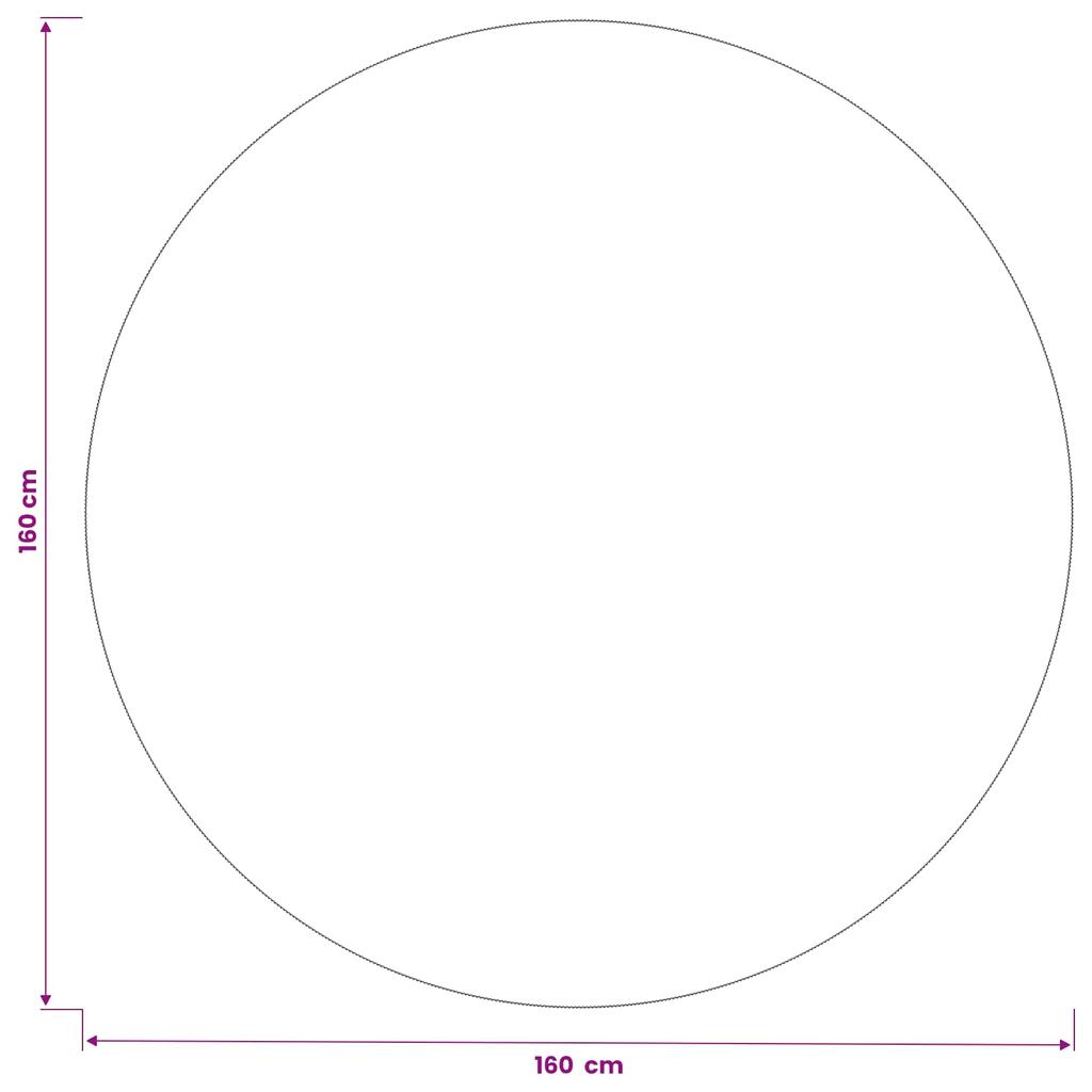 Round Tablecloth Beige Ø 160 Cm Polyester