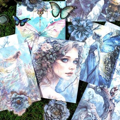 Yan Ji Retro Floral Journey: 6 Styles of European-Style Journal Decoration Collage Paper & Sticky Notes