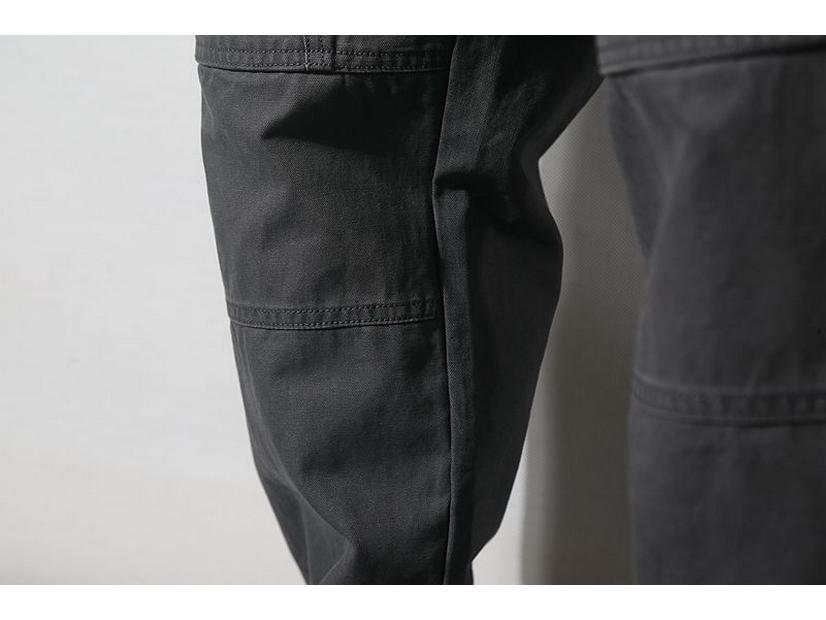 Herren Retro Japanische Mehrfach-Taschen Tapered Overalls - Schwergewichtige Freizeit-Hosen für Frühling und Herbst