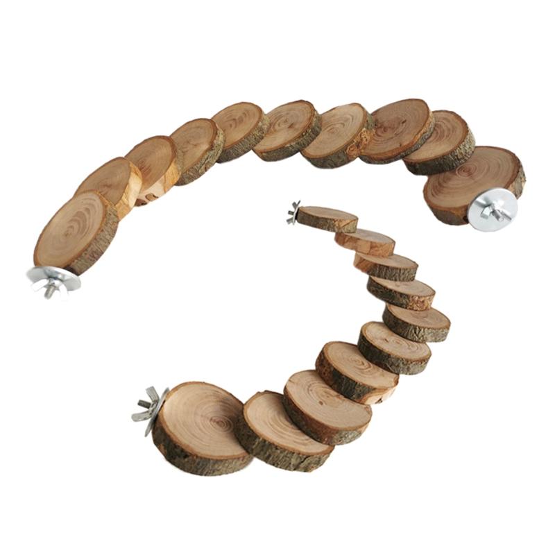 Hamster Ladder Wooden Blocks Chew Toy for Guinea Pig Hedgehog Mouse Sugar Glider Squirrel Chipmunk Climbing 10 Stairs
