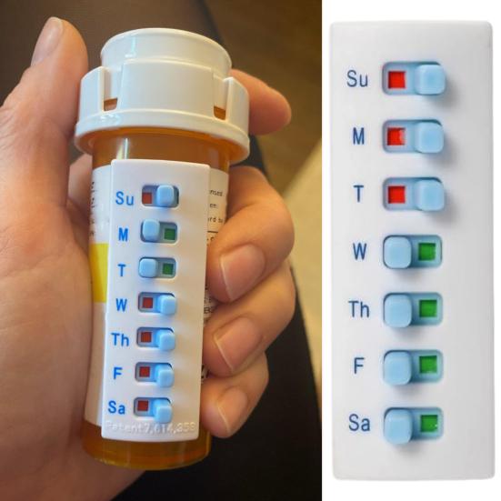 Pill Reminder And Tracker Tool Reusable Peel And Stick Medication Pet Med Reminder Sunday to Saturday Tracker Attach to Your Bottle for Travel